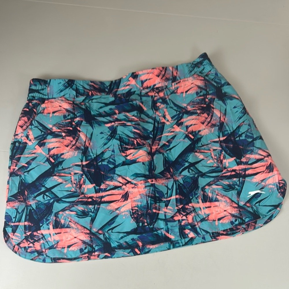 Slazenger Golf Skirt Women's Size L Tropical Print Golf Tennis Skirt Shorts